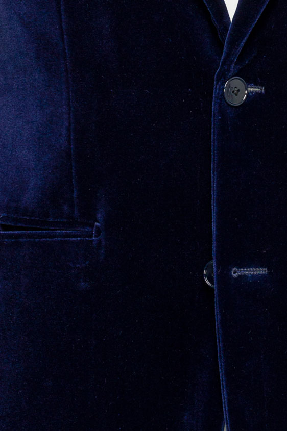 Синий бархатный пиджак