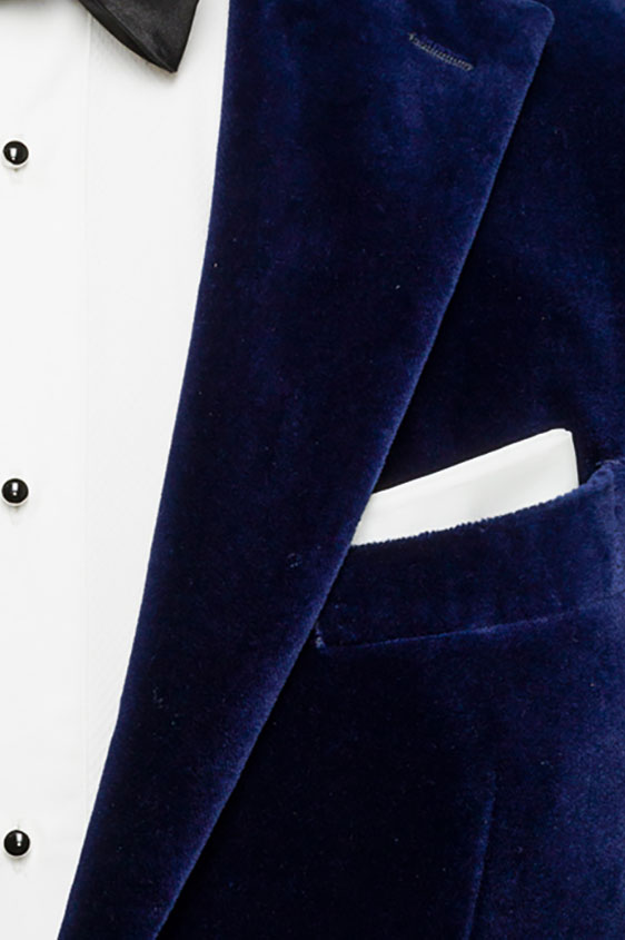 Синий бархатный пиджак