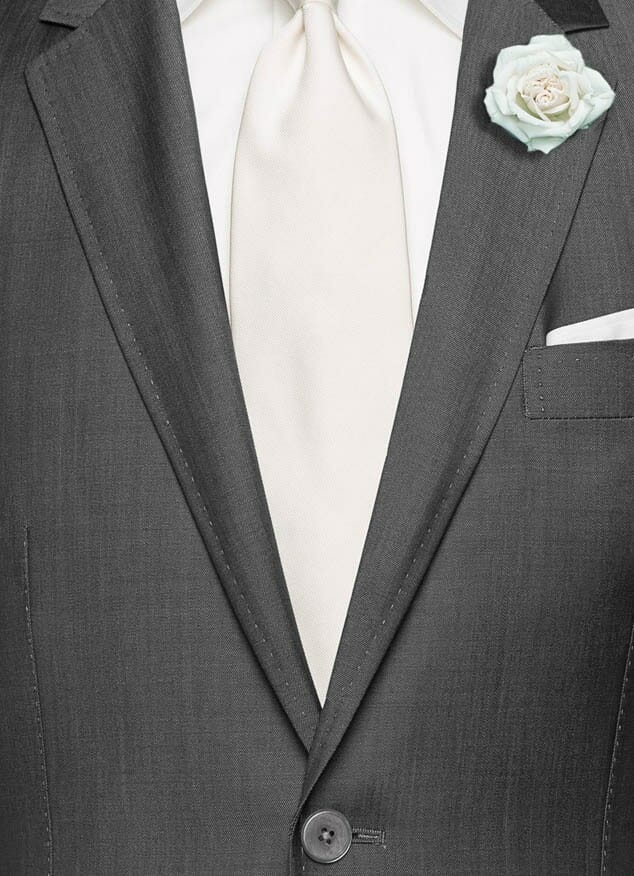 Серый свадебный костюм из твила и мохеровой шерсти