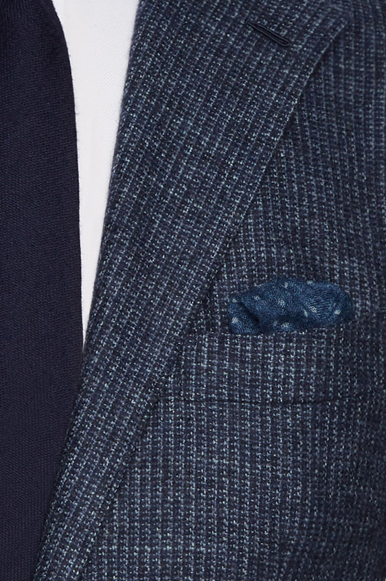 Пиджак синий в мелкую полоску