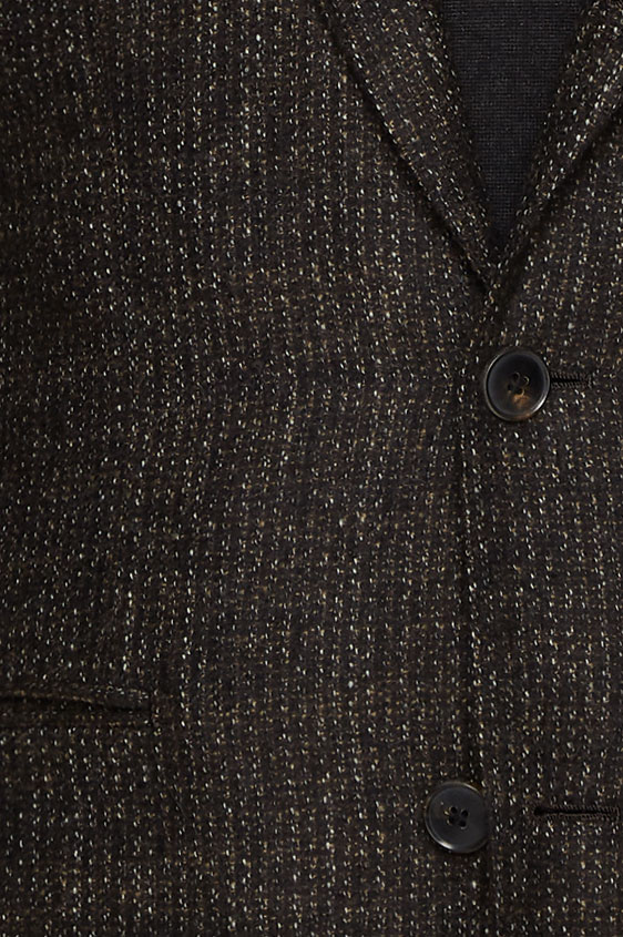 Пиджак темно-коричневый в мелкую полоску