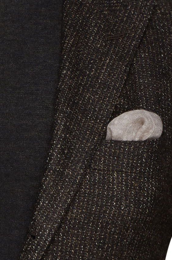 Пиджак темно-коричневый в мелкую полоску