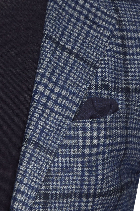 Пиджак синий в контрастную крупную клетку