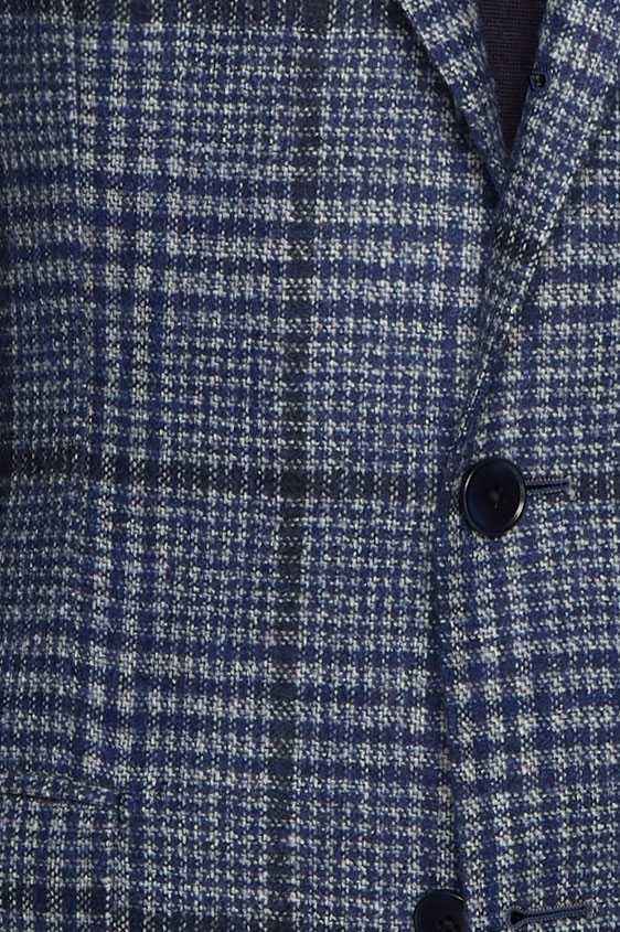 Пиджак синий в контрастную крупную клетку