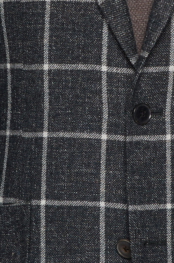 Пиджак темно-зеленый в крупную белую клетку