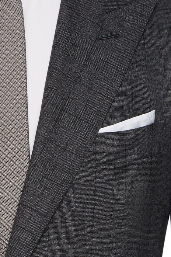 Серый костюм из шерсти в клетку “гленчек”