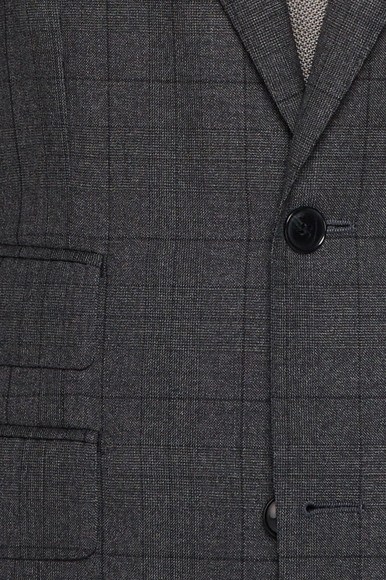 Серый костюм из шерсти в клетку “гленчек”