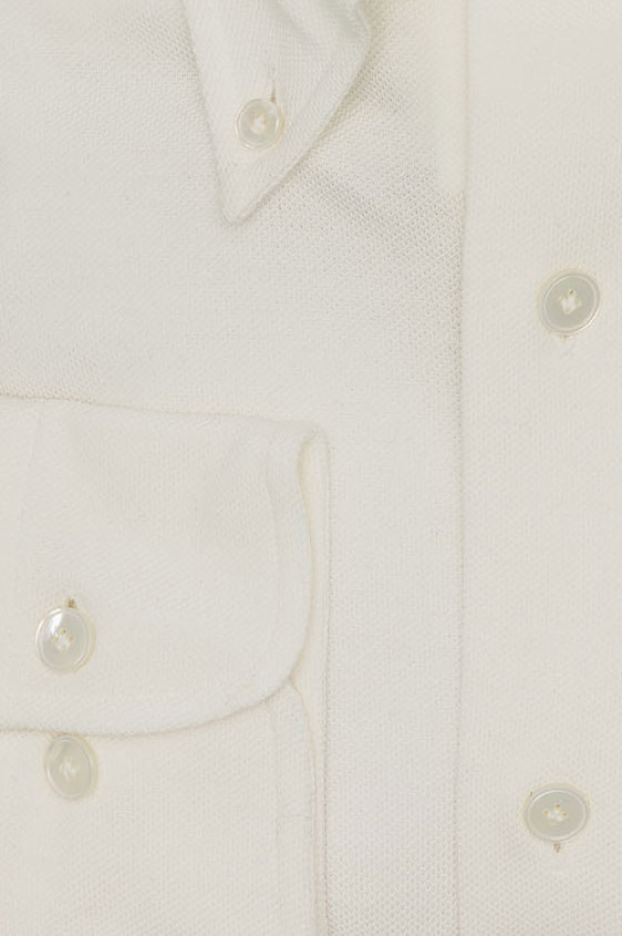 Сорочка-поло молочного цвета