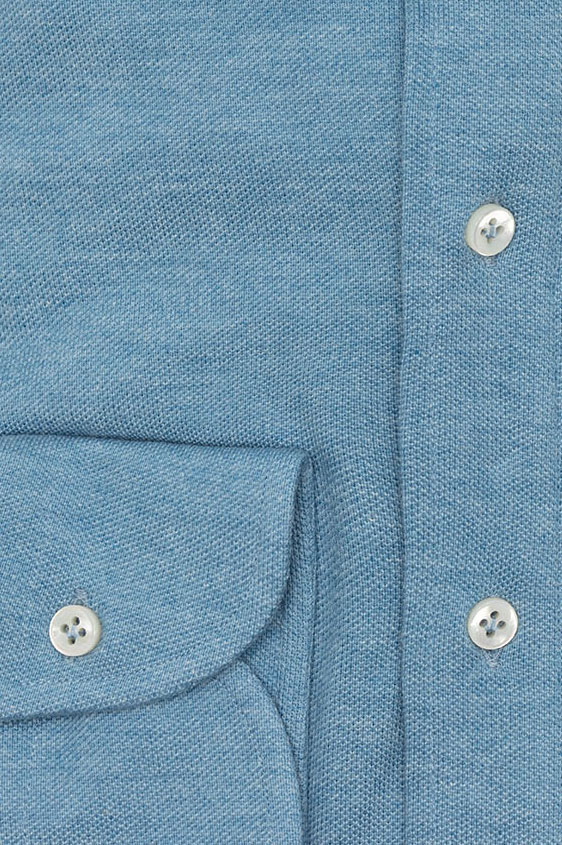 Сорочка-поло голубая меланжевая