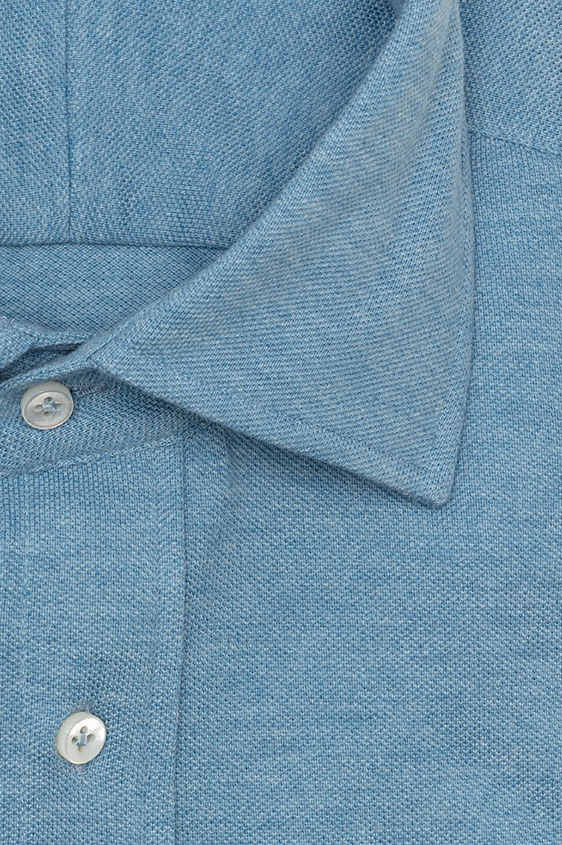 Сорочка-поло голубая меланжевая