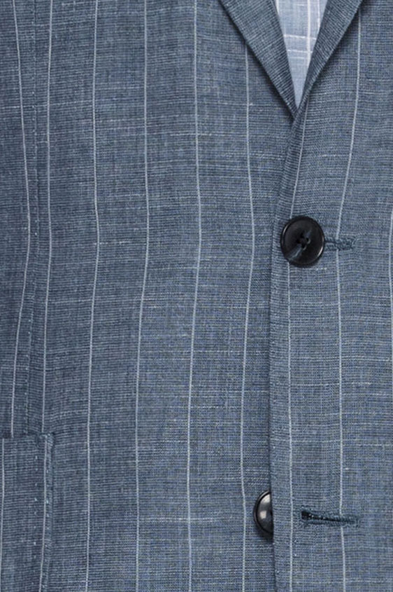 Костюм серо-синий в светлую тонкую полоску
