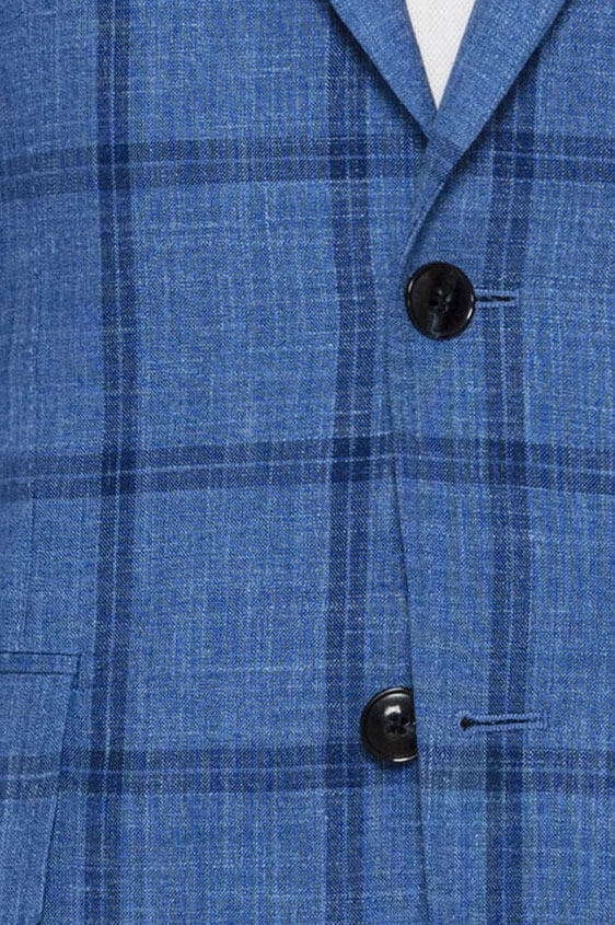 Костюм ярко-синий в крупную синюю клетку