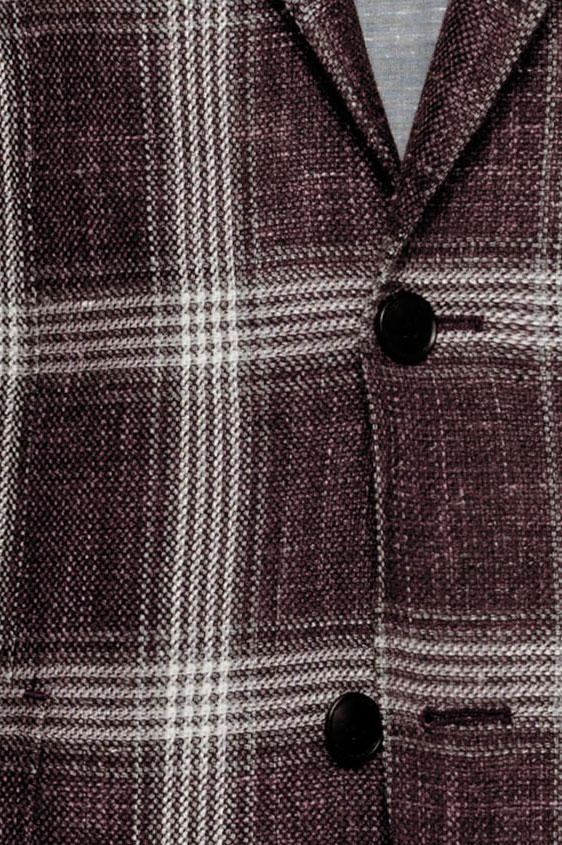 Пиджак темно-бордовый в крупную клетку