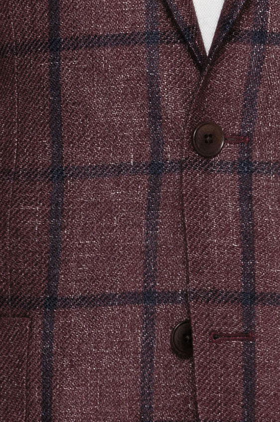 Пиджак бордовый в синюю клетку