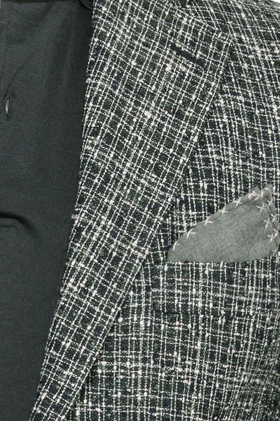 Пиджак сине-зеленый с фактурной клеткой