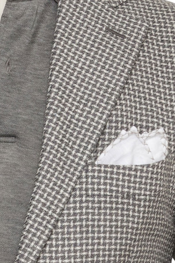 Пиджак серый “вязаный”