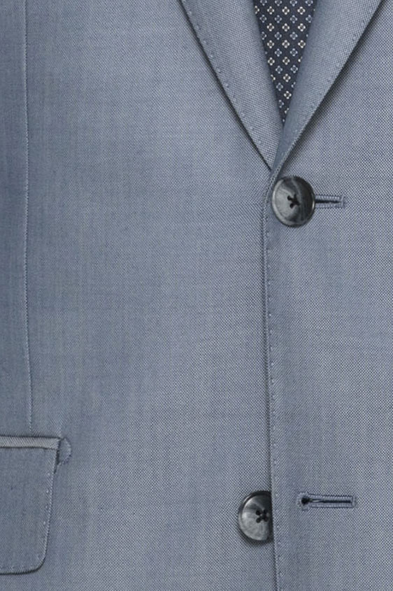 Костюм серо-голубой из шерсти зернистой фактуры