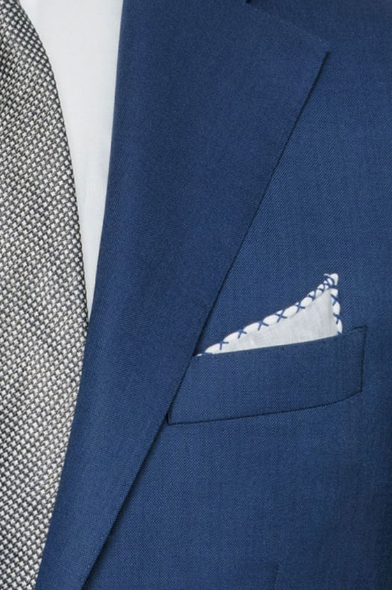 Костюм синий из шерсти зернистой фактуры