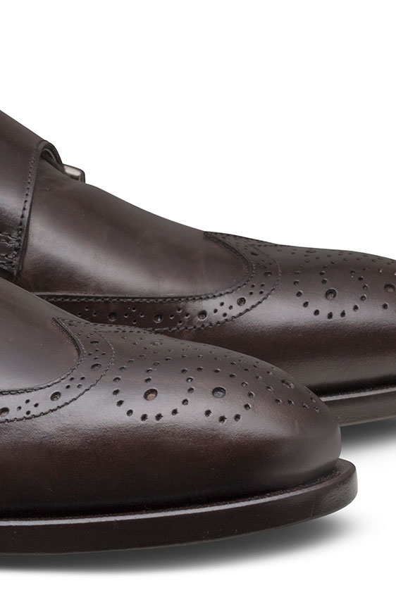 Темно-коричневые монки с брогированием
