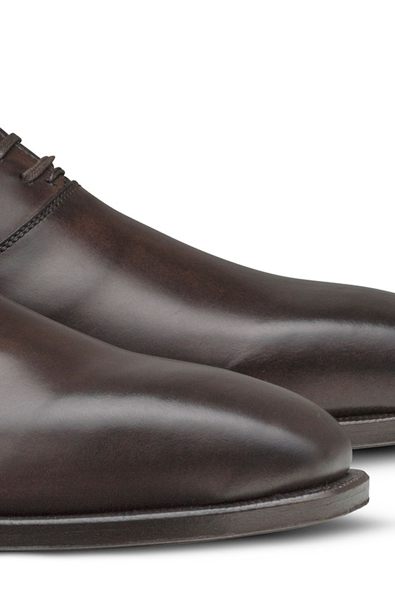 Темно-коричневые оксфорды из кожи