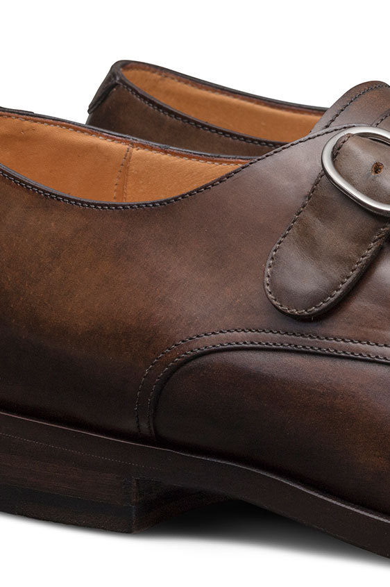 Коричневые монки из кожи