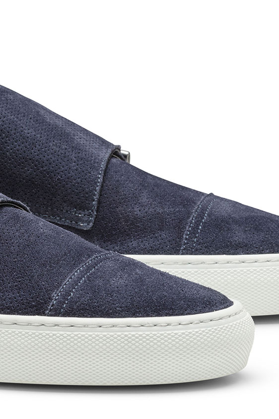 Кеды монки из синей замши