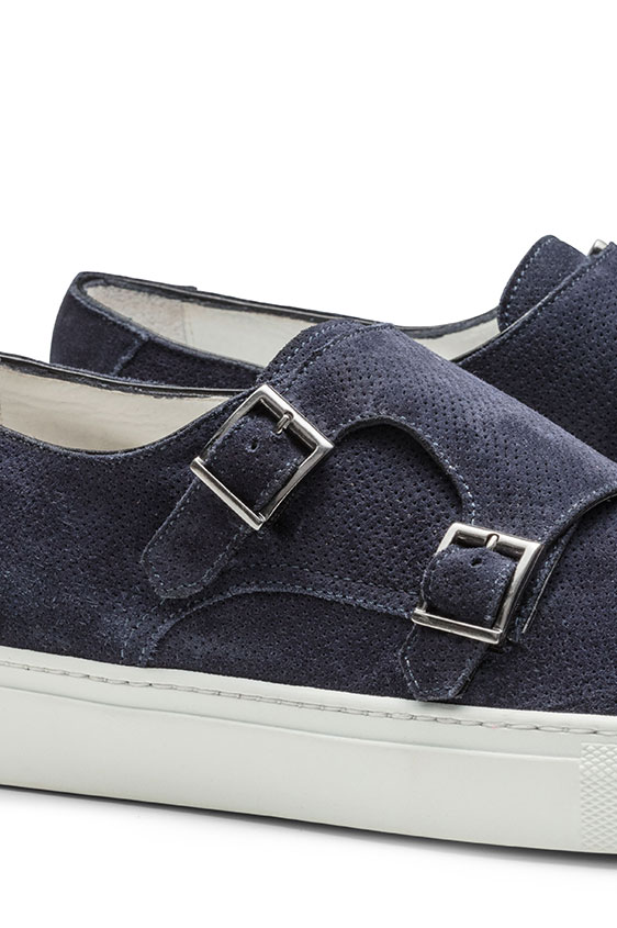 Кеды монки из синей замши