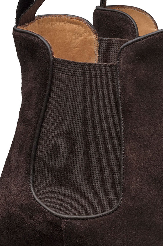 Темно-коричневые ботинки челси из замши