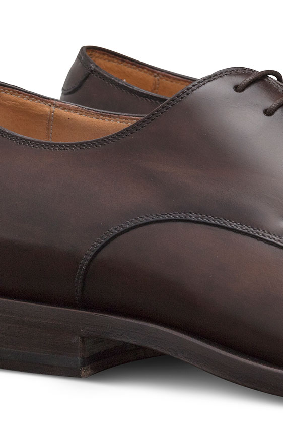 Коричневые дерби из кожи