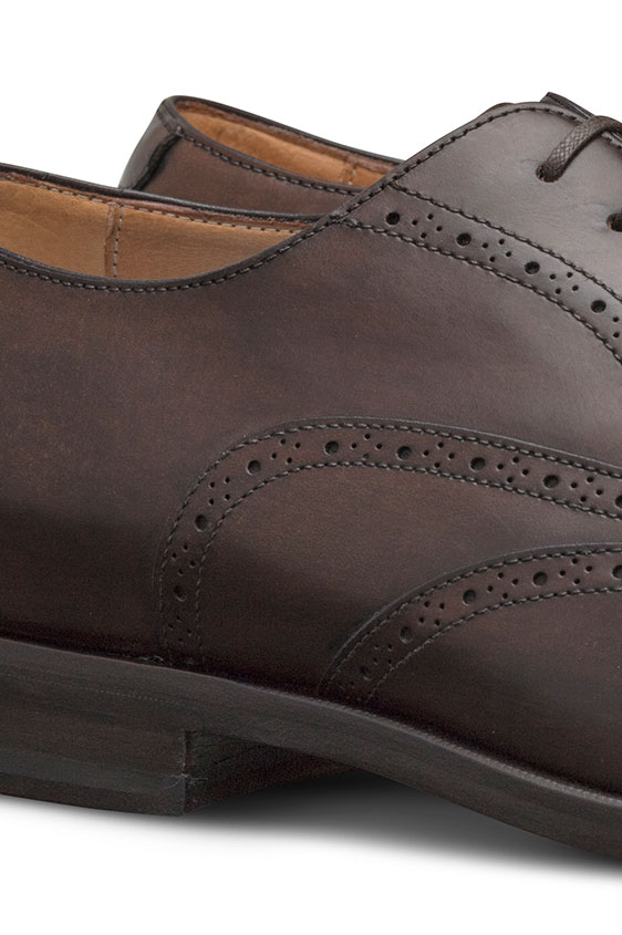Коричневые оксфорды из кожи с брогированием