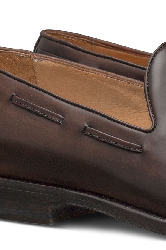 Коричневые лоферы из кожи