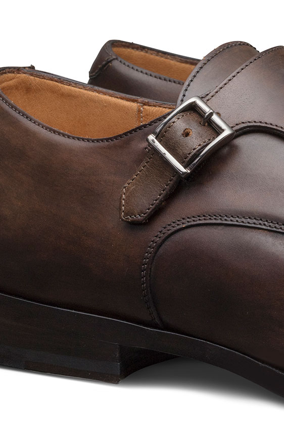 Коричневые монки из кожи