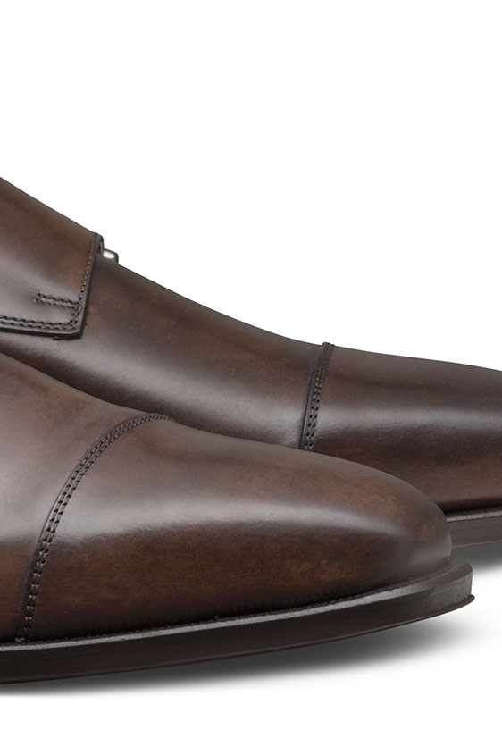 Коричневые монки из кожи