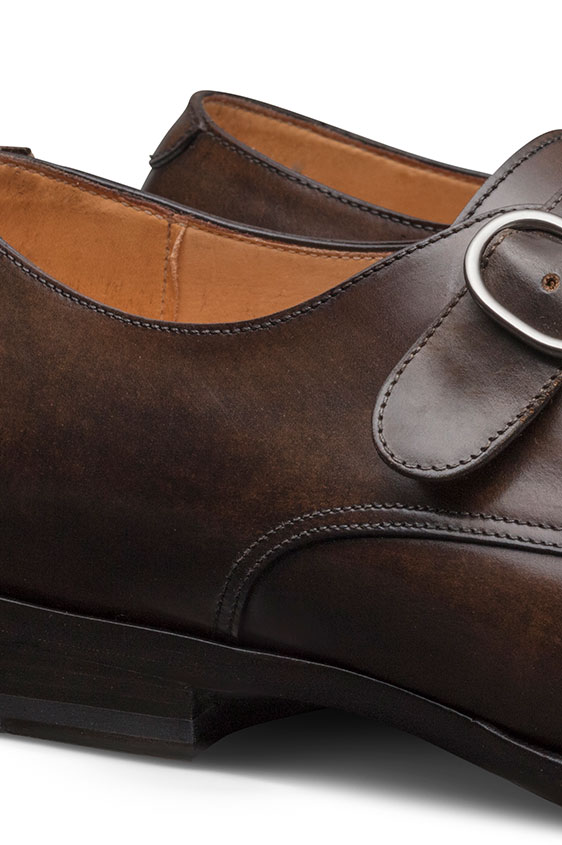 Коричневые монки из кожи