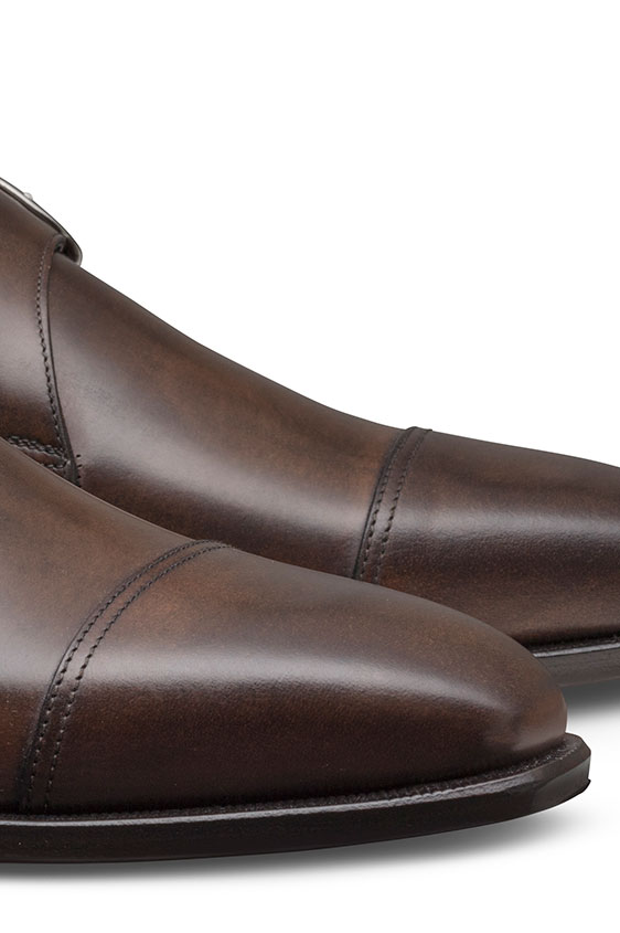 Коричневые монки из кожи