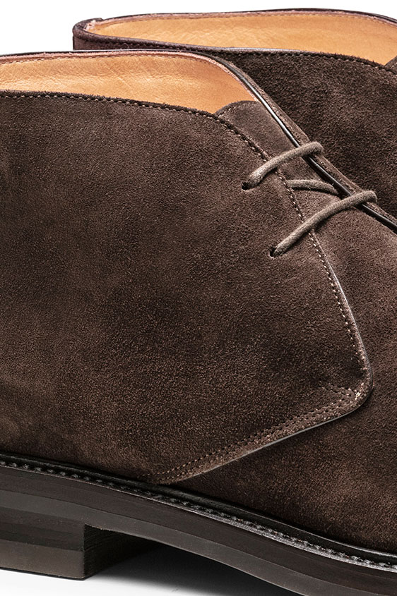 Ботинки чукка темно-коричневые из замши