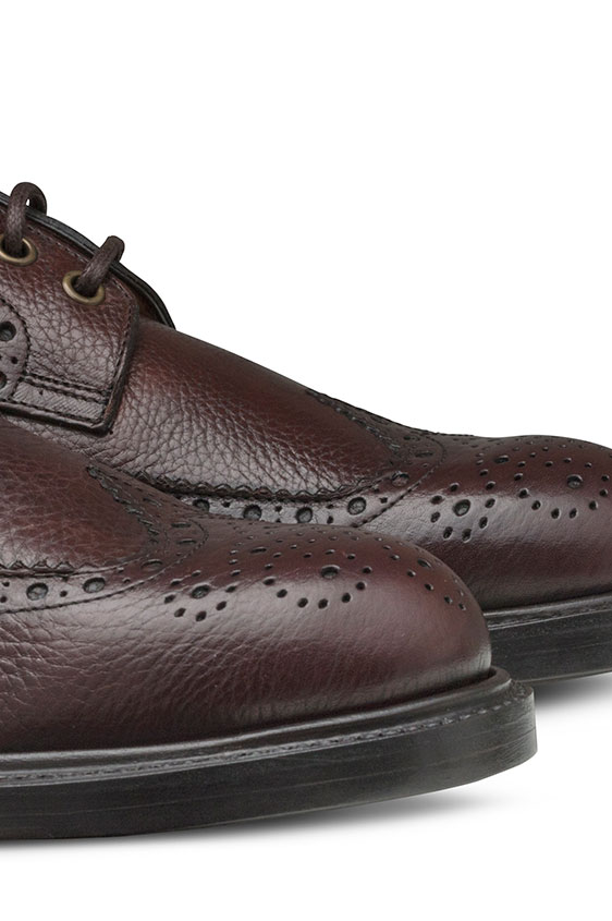 Дерби темно-коричневые с брогированием