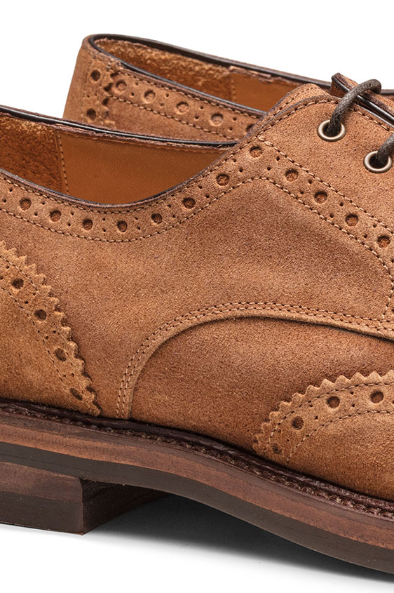 Дерби светло-коричневые с брогированием