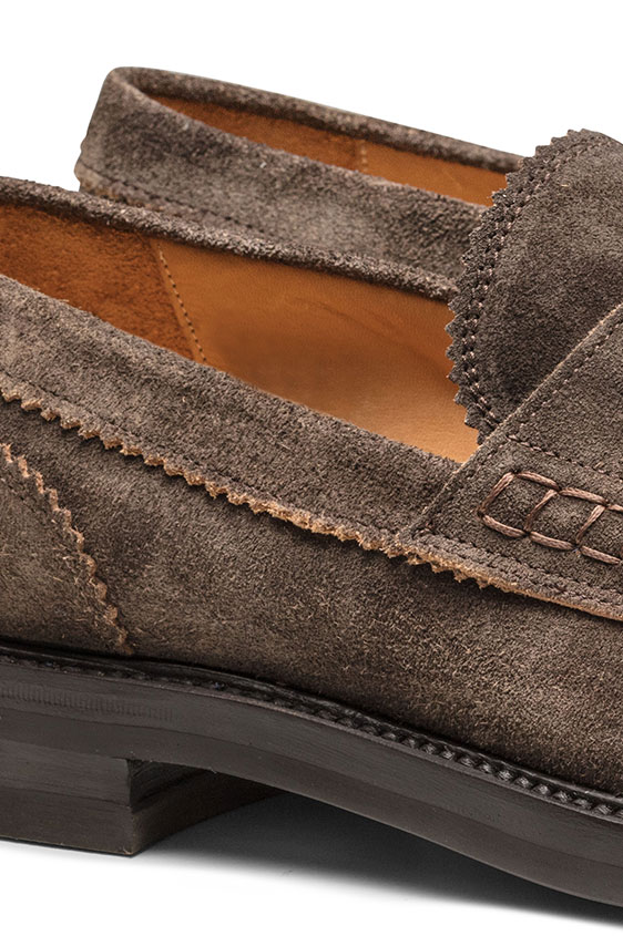Пенни лоферы темно-коричневые из замши