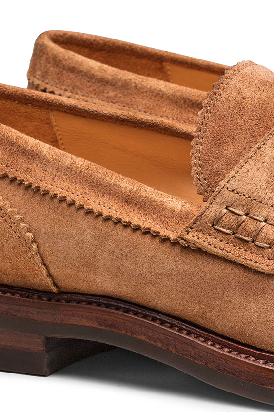 Пенни лоферы светло-коричневые из замши