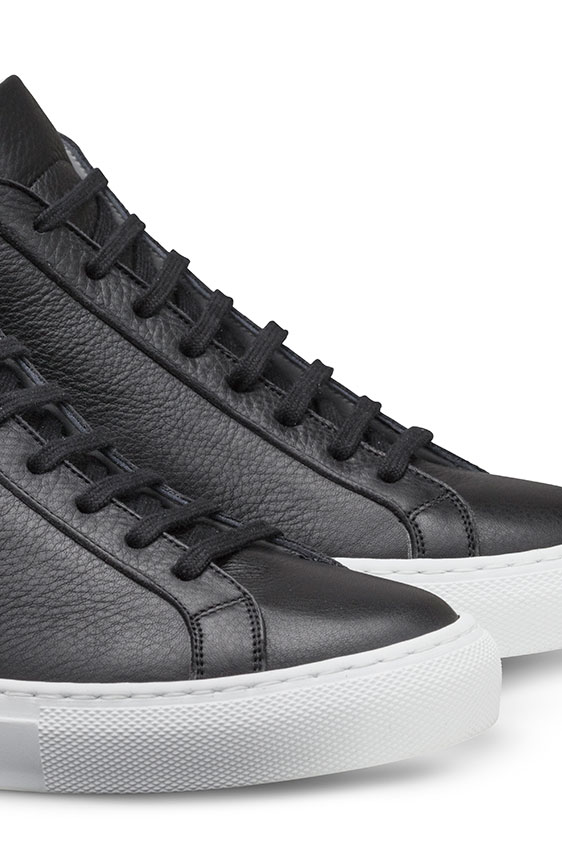 Кеды высокие черные из кожи