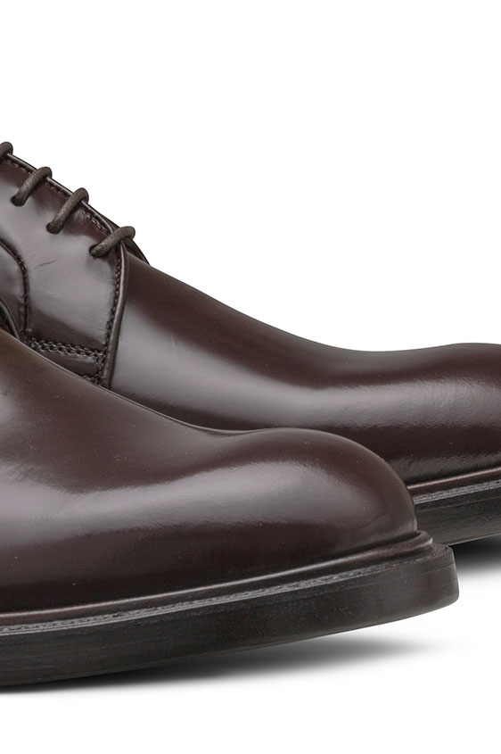 Темно-коричневые дерби из кожи
