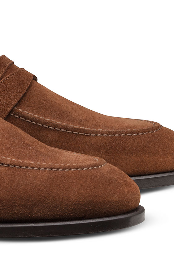 Светло-коричневые пенни лоферы из замши