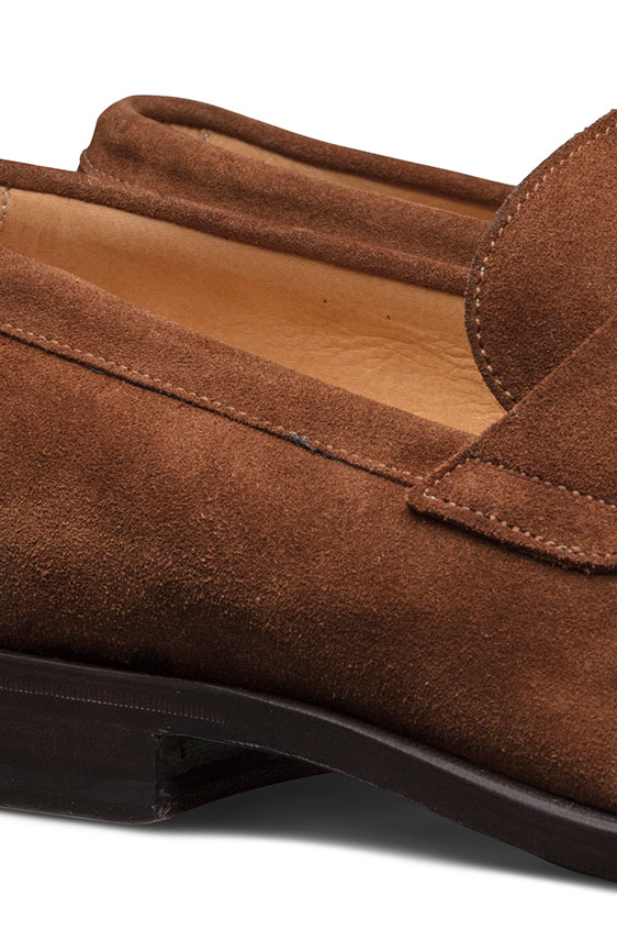 Светло-коричневые пенни лоферы из замши