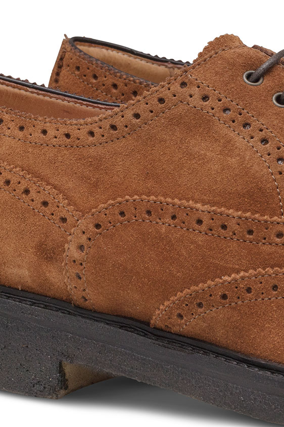 Коричневые оксфорды из замши с брогированием