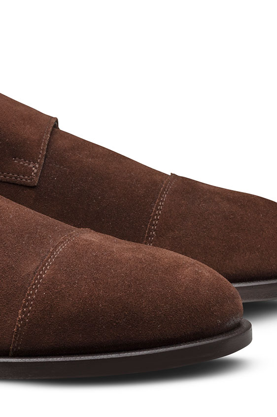 Коричневые монки из замши