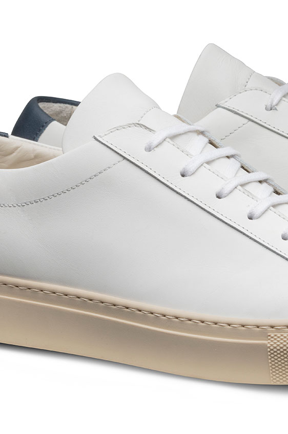 Кеды белые на шнуровке из кожи