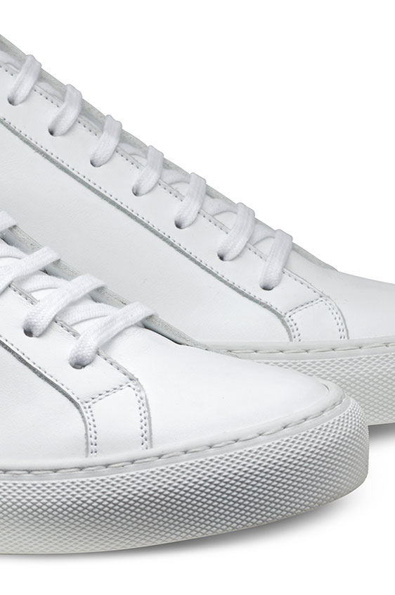 Кеды белые высокие из кожи