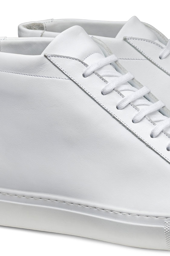 Кеды белые высокие из кожи