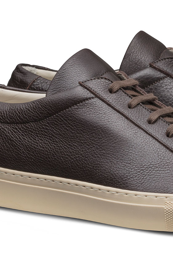 Кеды темно-коричневые на шнуровке из кожи